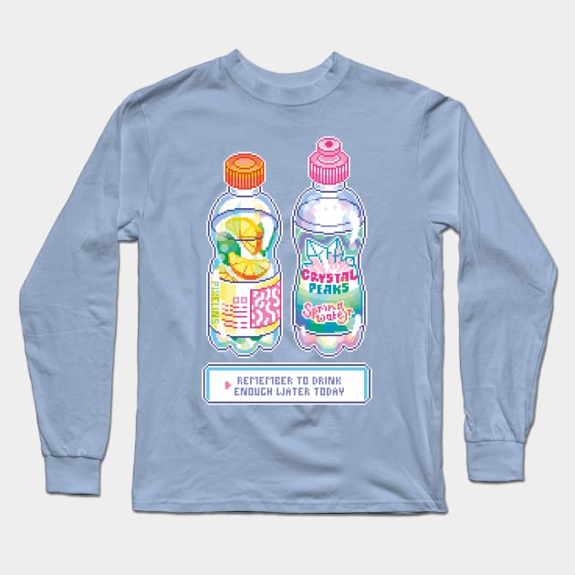 Pixel Drinks Long Sleeve T-Shirt by pixelins